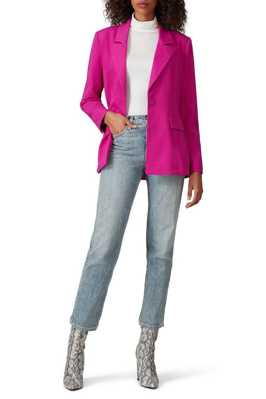 Elliatt Aurora Blazer vivid orchid Barbie pink Single Button Chic Size XL